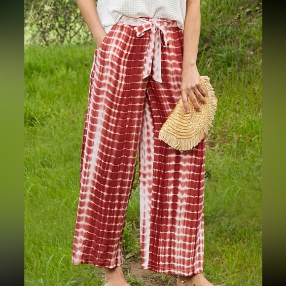 Boho Tie Dye Ombre Wide Leg Pants Trouser - Picture 3 of 8